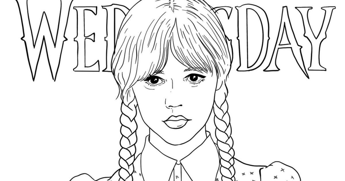 110+ Wednesday Coloring Pages 4