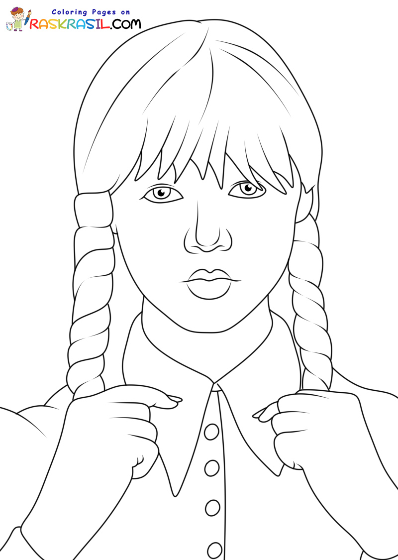 110+ Wednesday Coloring Pages 43