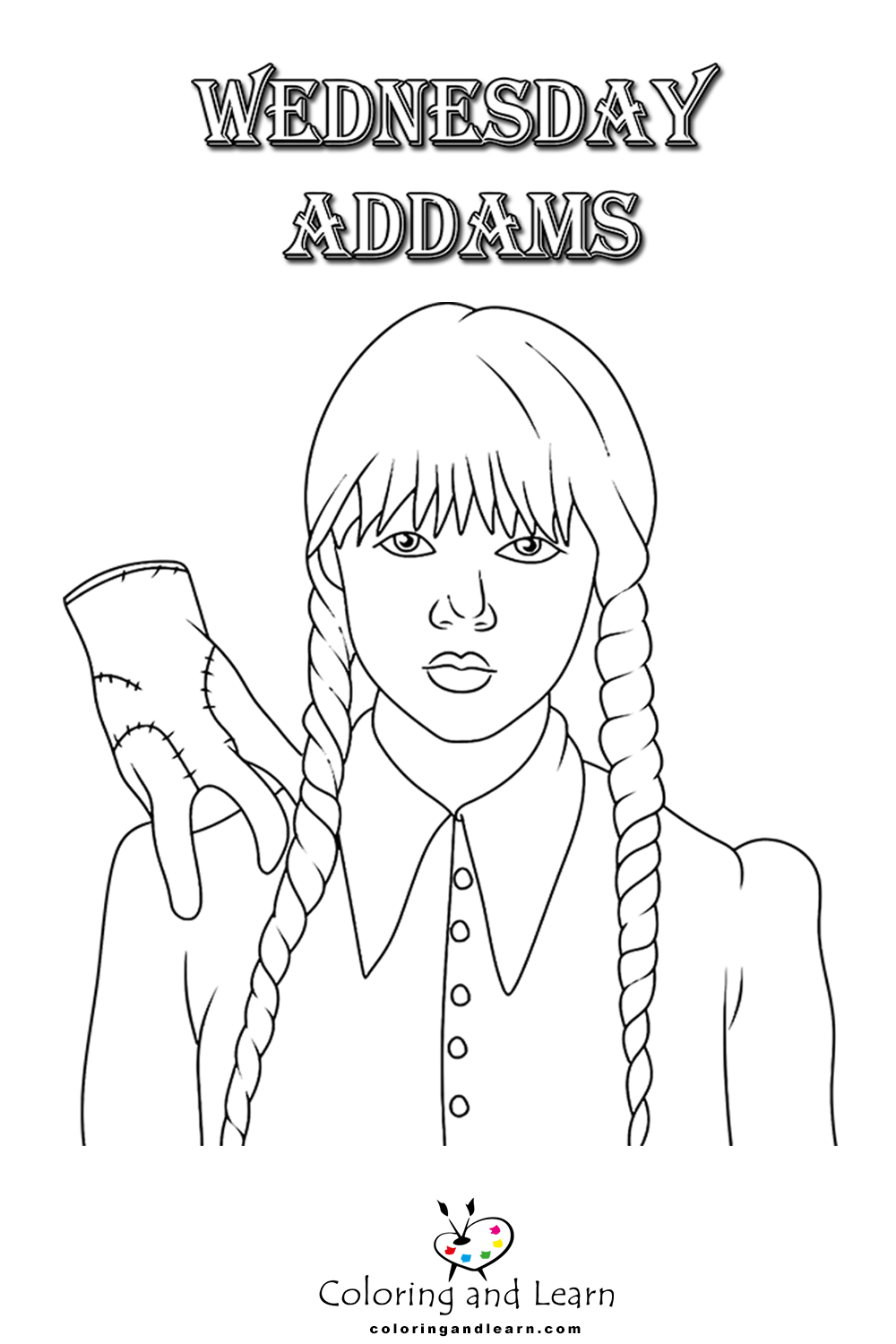 110+ Wednesday Coloring Pages 5