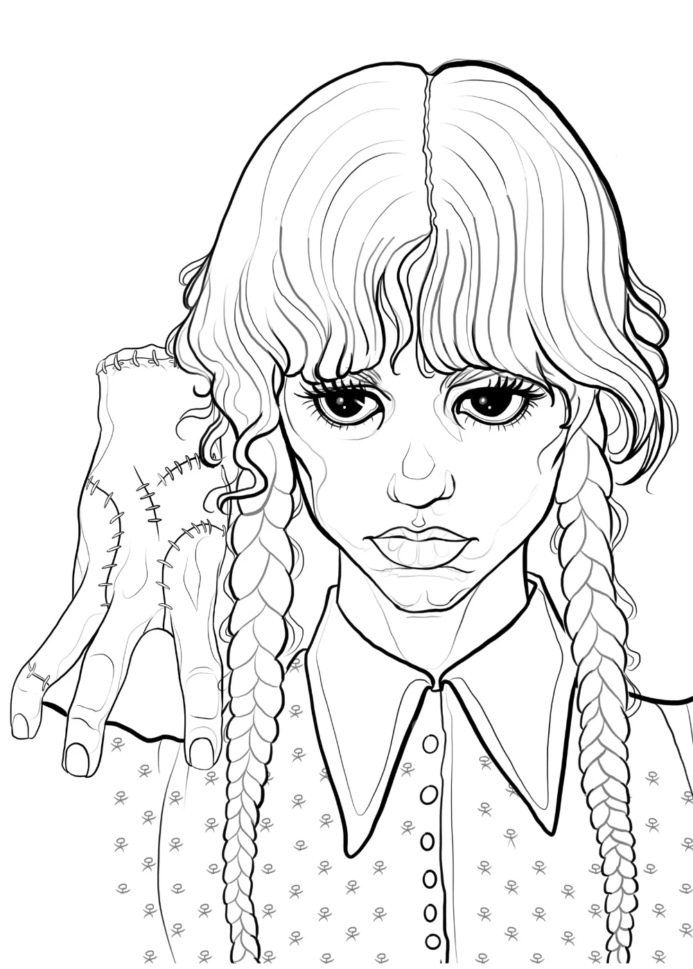 110+ Wednesday Coloring Pages 6