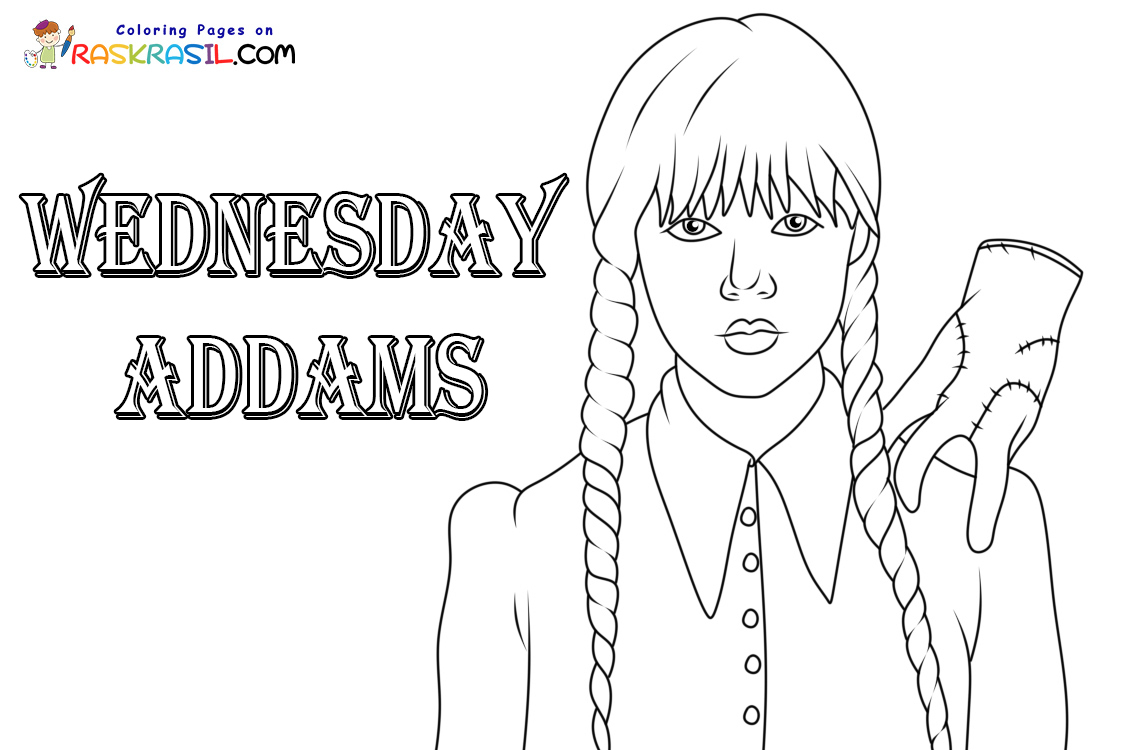 110+ Wednesday Coloring Pages 7