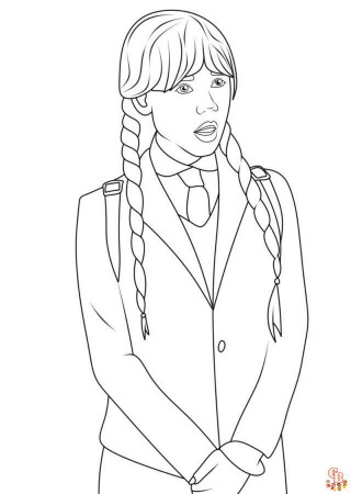 110+ Wednesday Coloring Pages 70