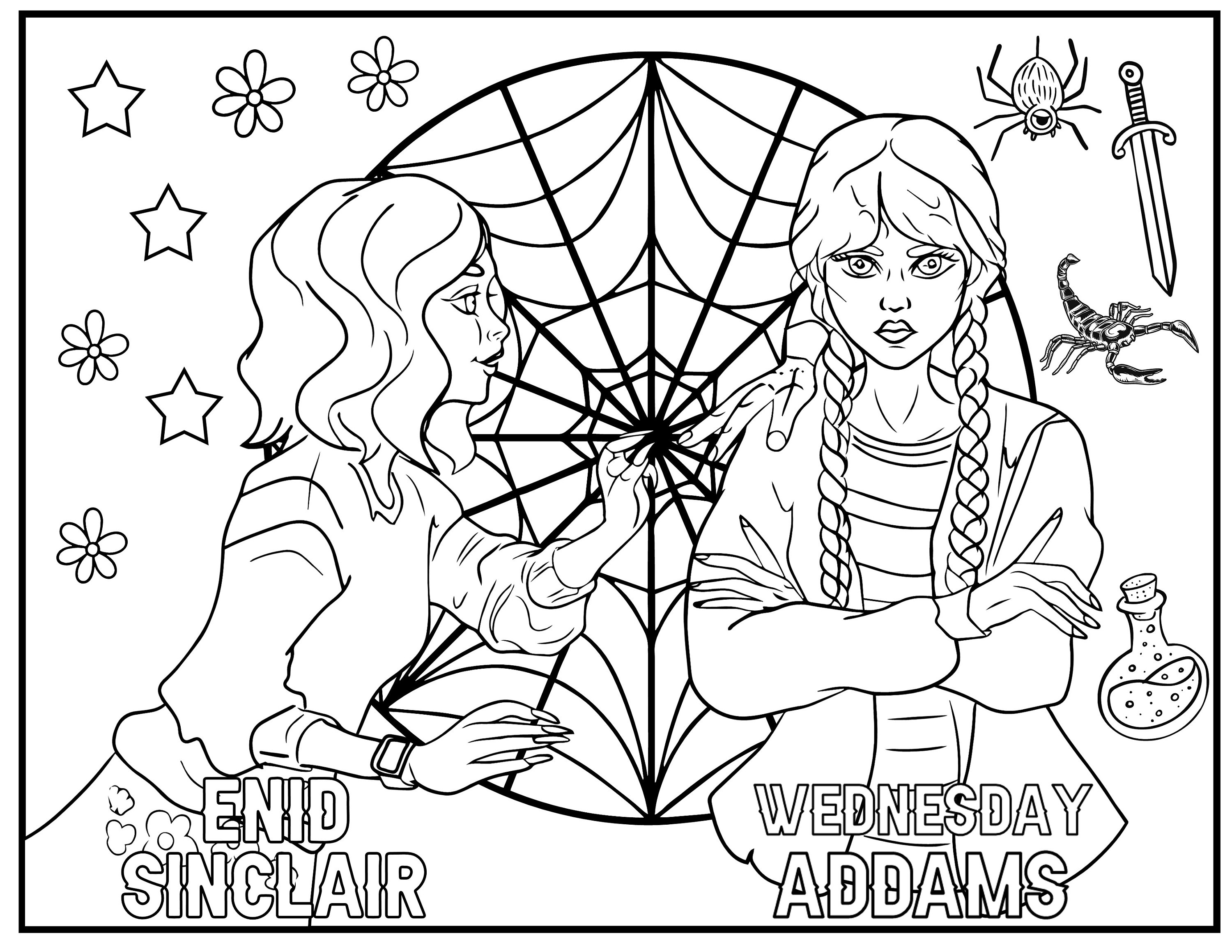 110+ Wednesday Coloring Pages 91