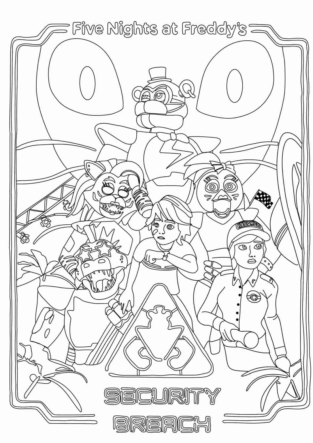 119+ FNAF Coloring Pages 20