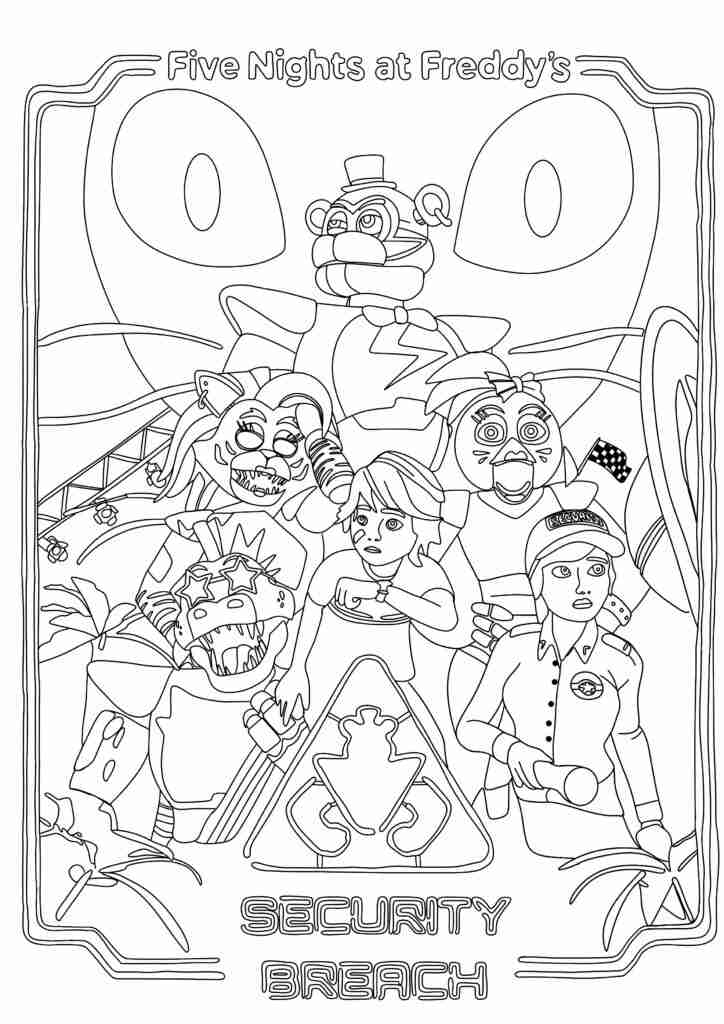 119+ FNAF Coloring Pages 69