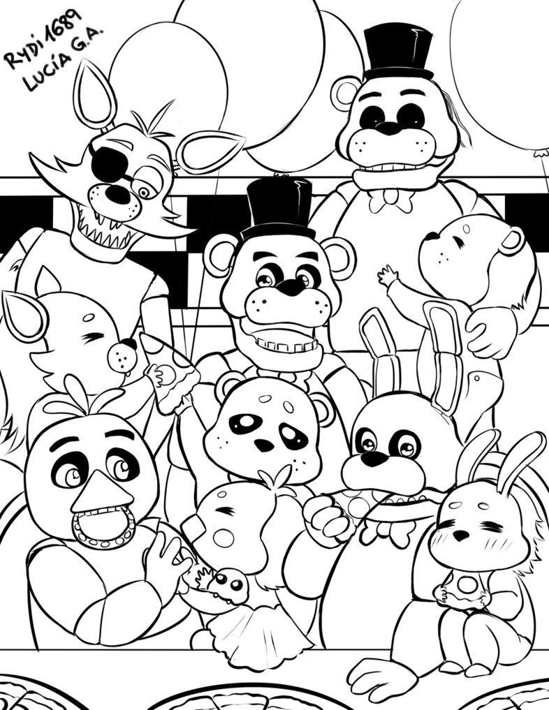 119+ FNAF Coloring Pages 73