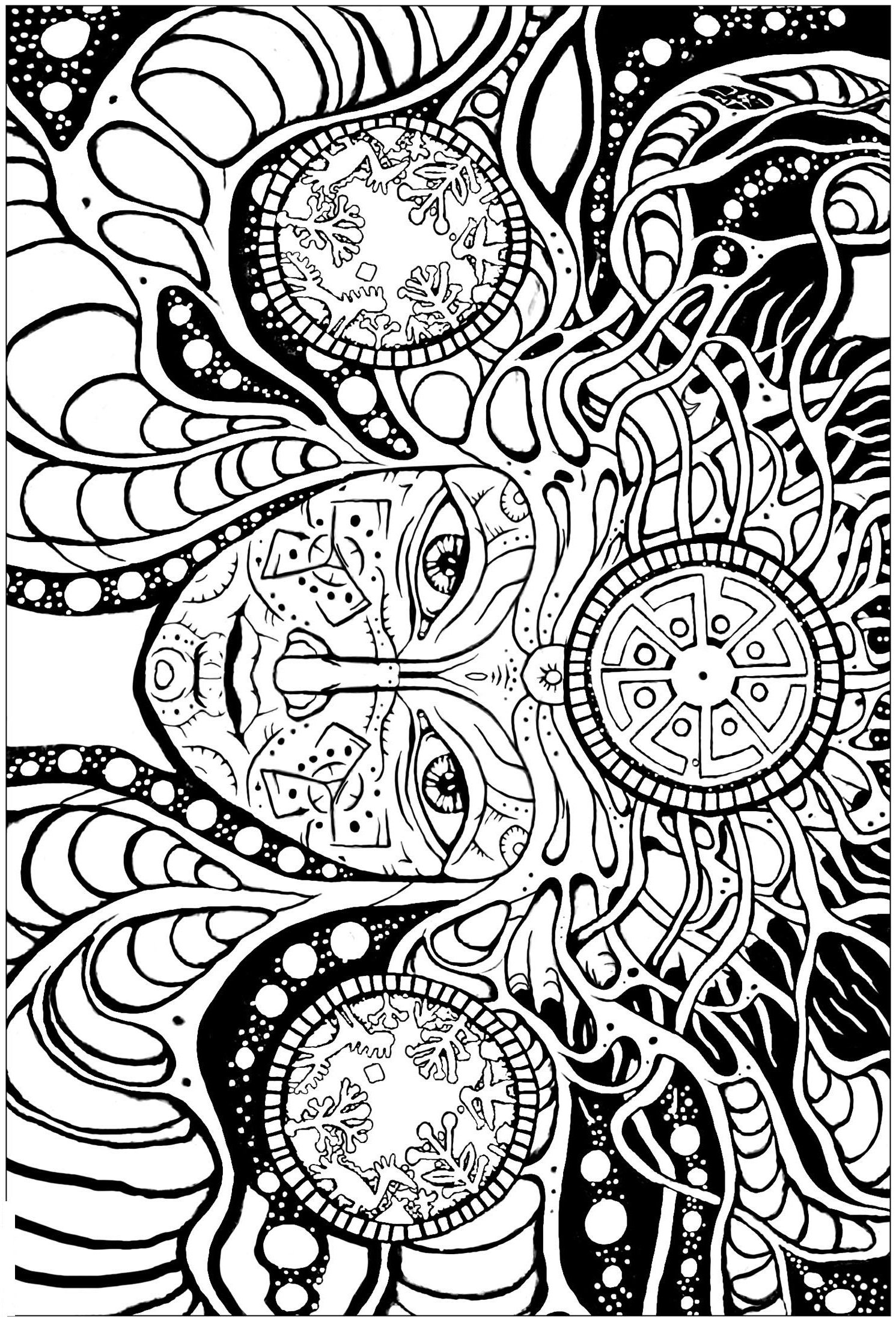 140 Trippy Coloring Pages: Dive into a Colorful Wonderland 17