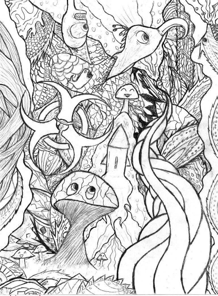 140 Trippy Coloring Pages: Dive into a Colorful Wonderland 41