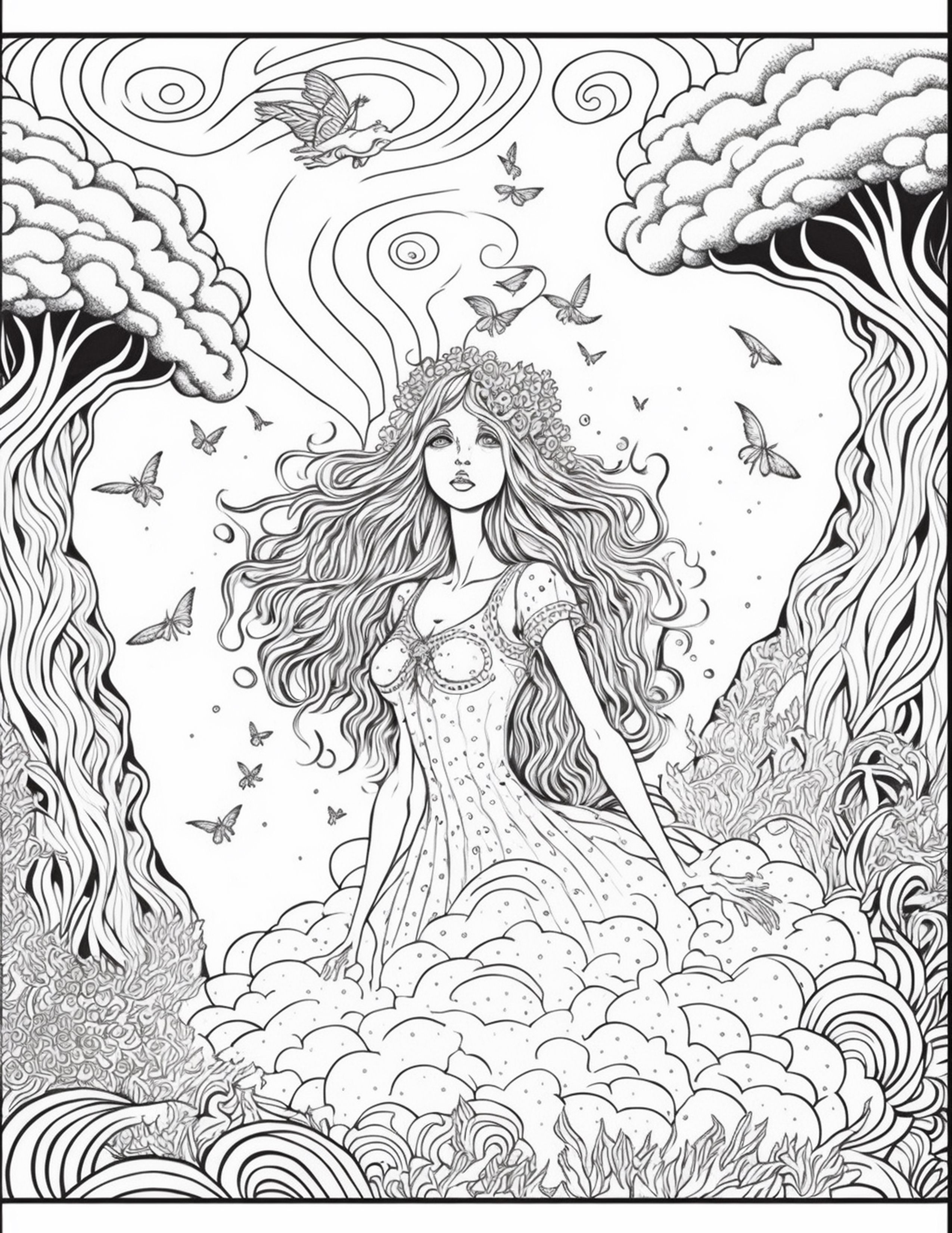 140 Trippy Coloring Pages: Dive into a Colorful Wonderland 61