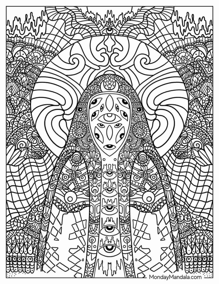 140 Trippy Coloring Pages: Dive into a Colorful Wonderland 63