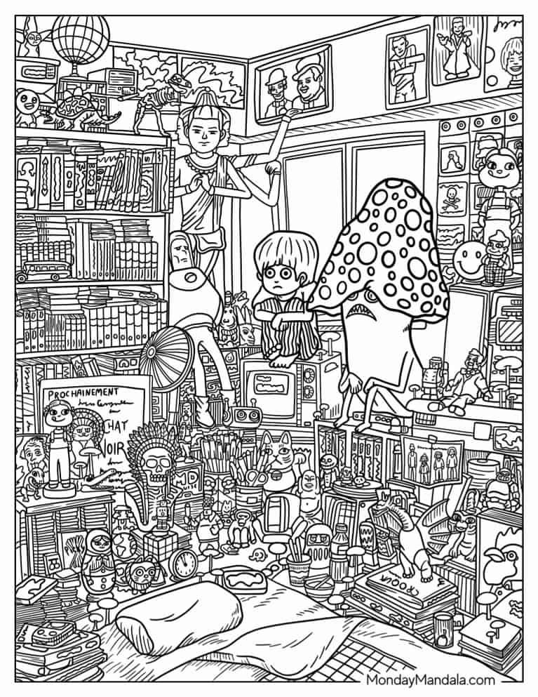 140 Trippy Coloring Pages: Dive into a Colorful Wonderland 64