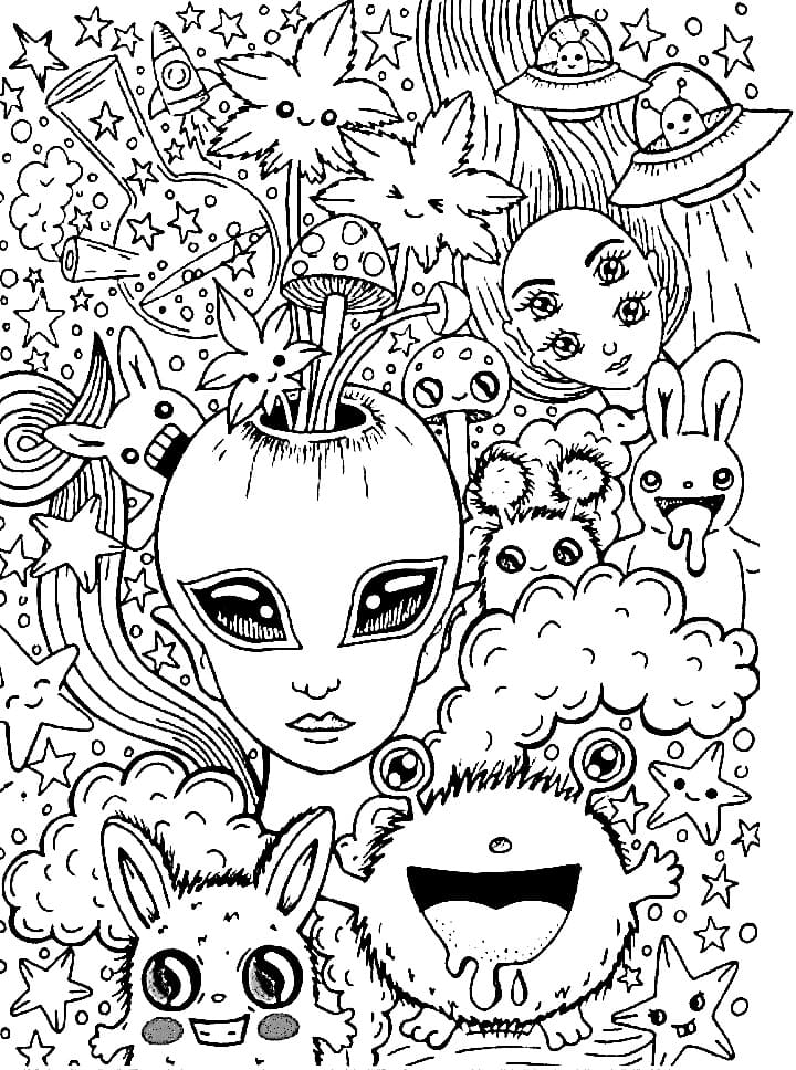 140 Trippy Coloring Pages: Dive into a Colorful Wonderland 73