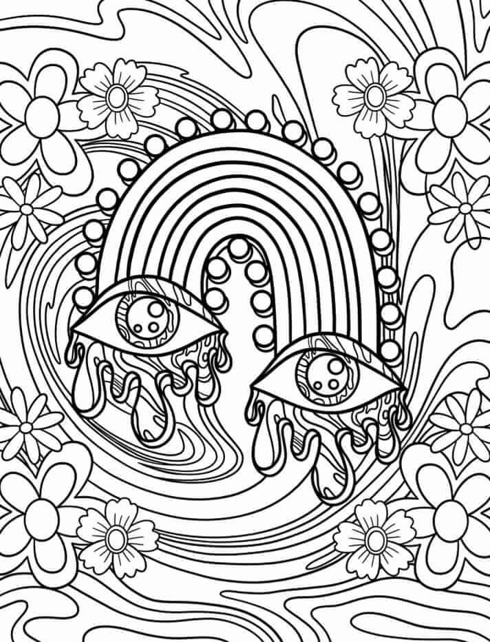 140 Trippy Coloring Pages: Dive into a Colorful Wonderland 77