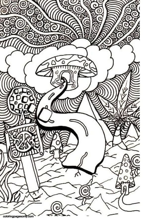 140 Trippy Coloring Pages: Dive into a Colorful Wonderland 91