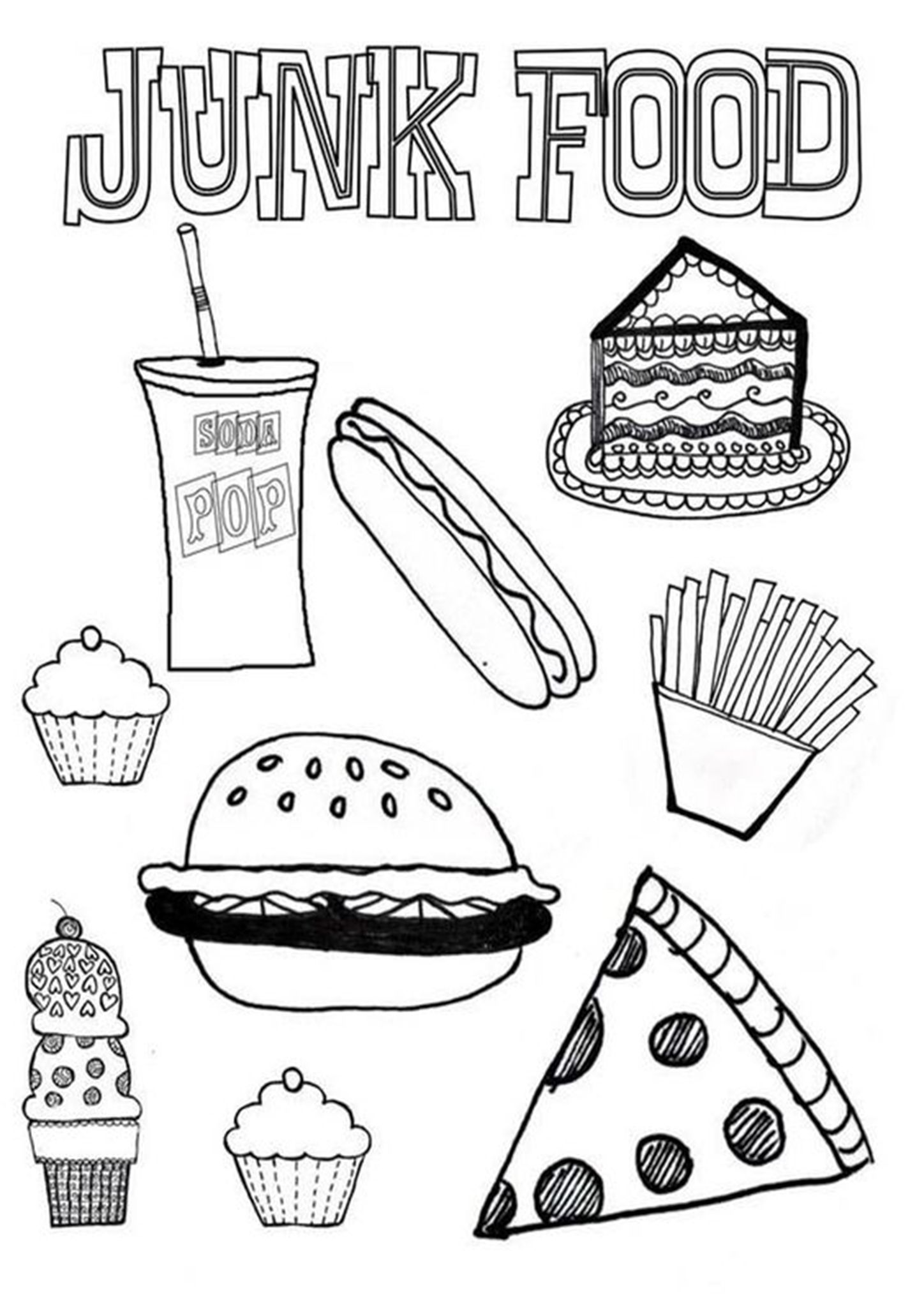 199+ Food Coloring Pages for Adult 12