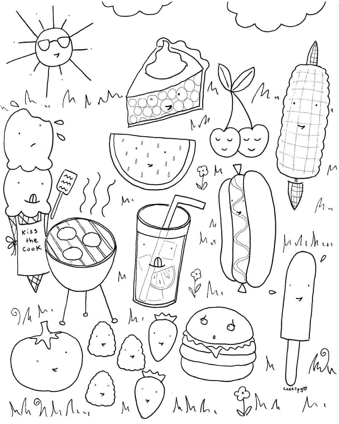 199+ Food Coloring Pages for Adult 24