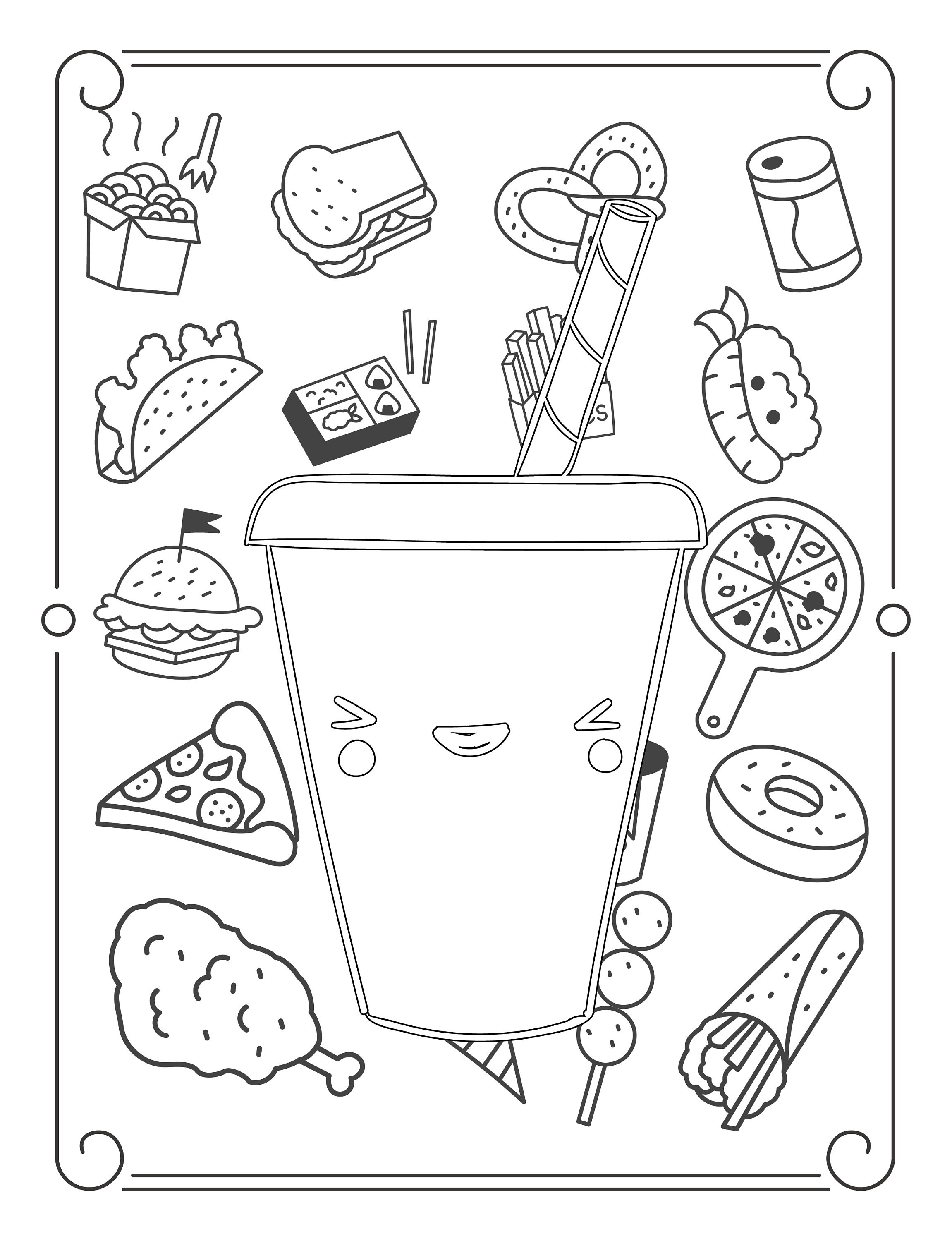 199+ Food Coloring Pages for Adult 3