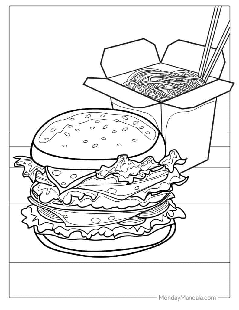 199+ Food Coloring Pages for Adult 47