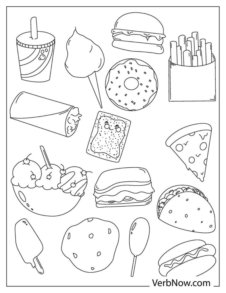 199+ Food Coloring Pages for Adult 48