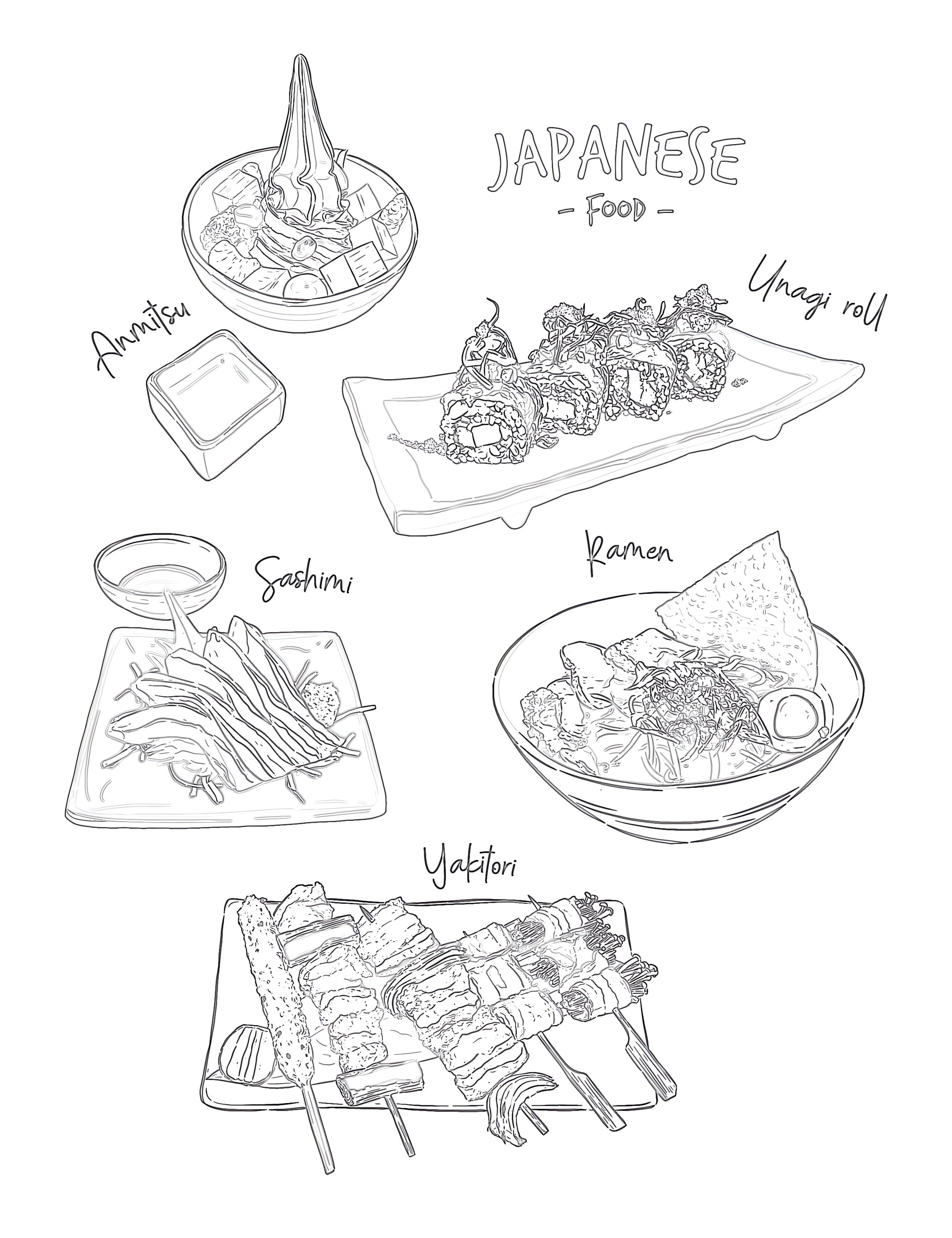 199+ Food Coloring Pages for Adult 6