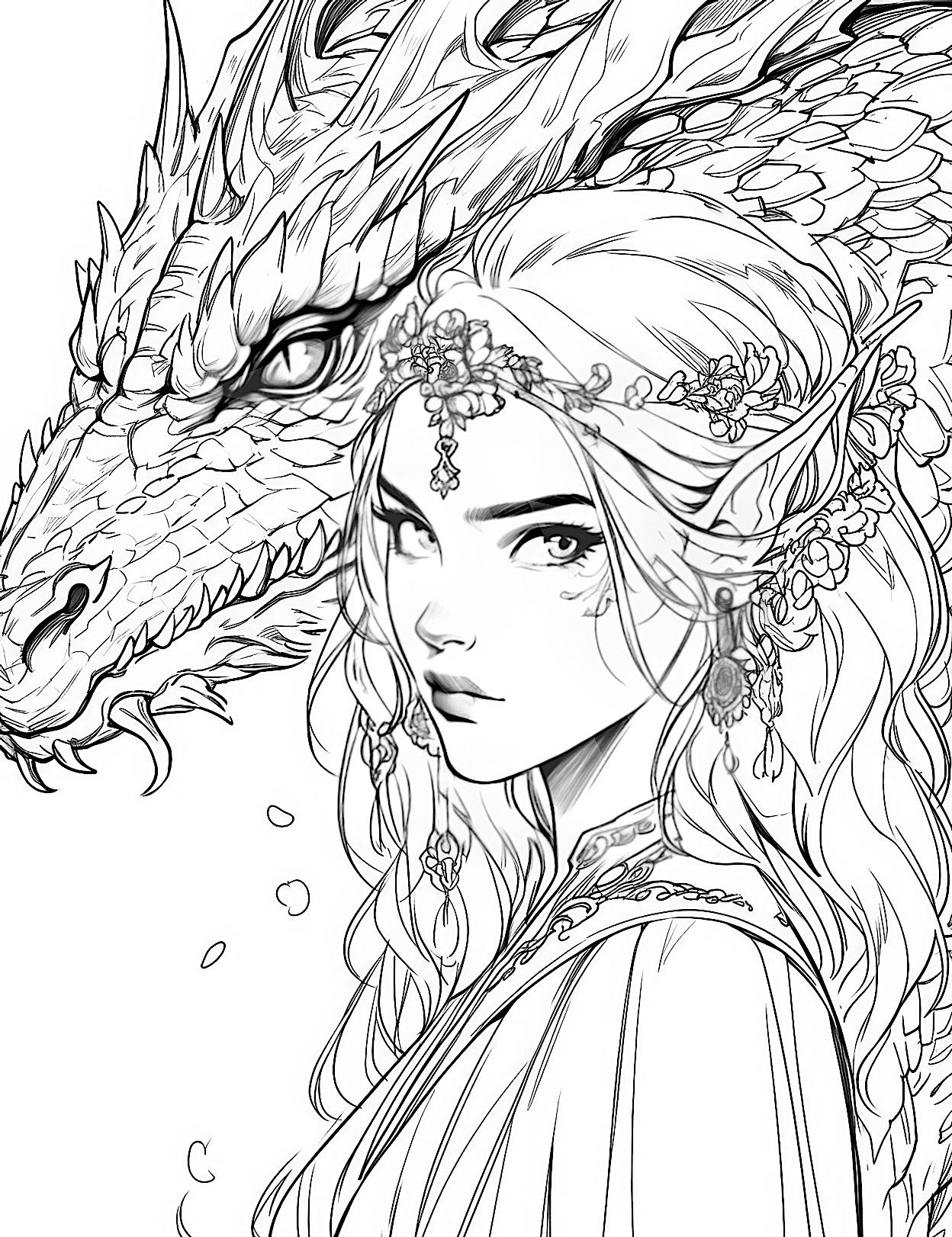 100+ Anime Mythical Coloring Pages Printable 12