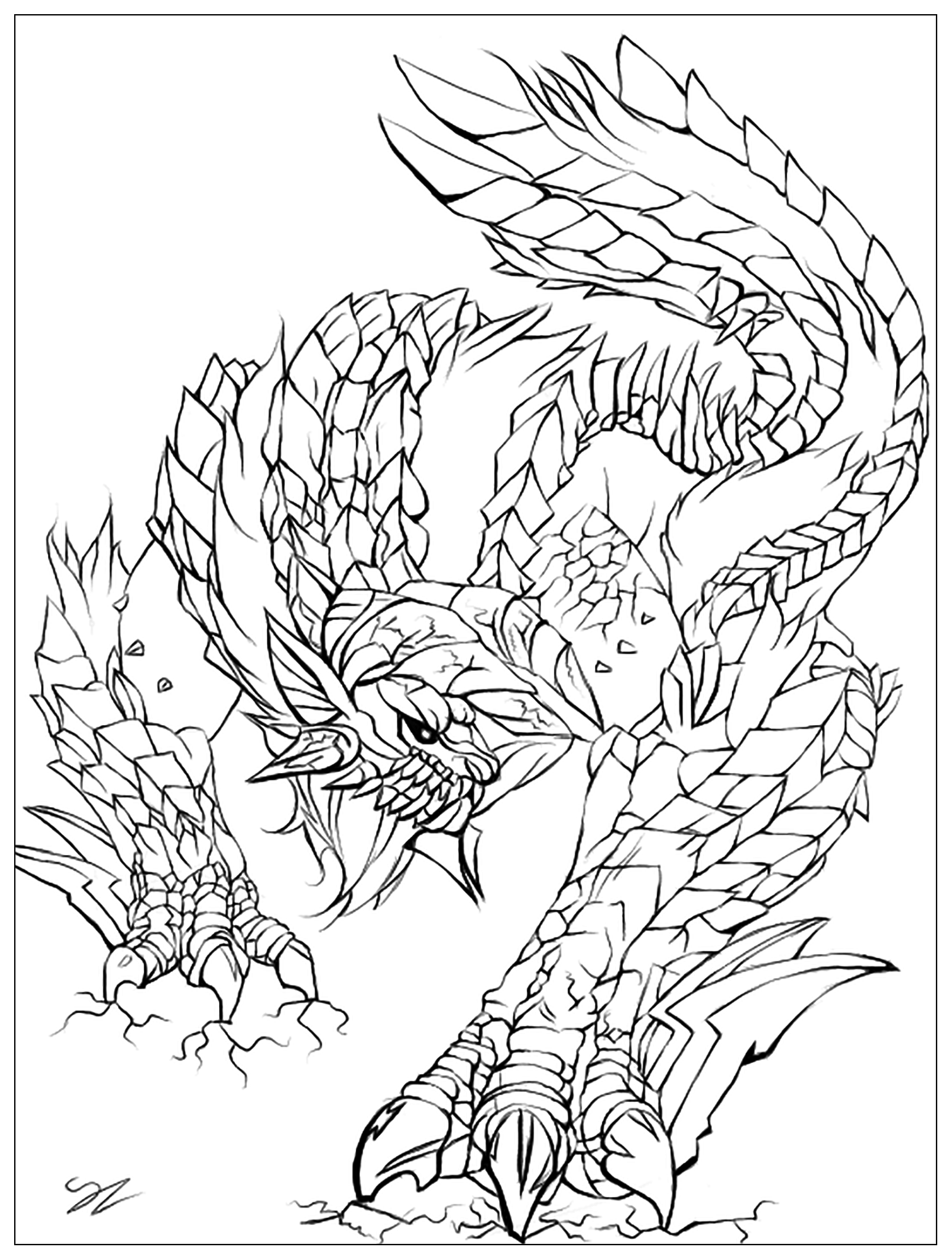 100+ Anime Mythical Coloring Pages Printable 40