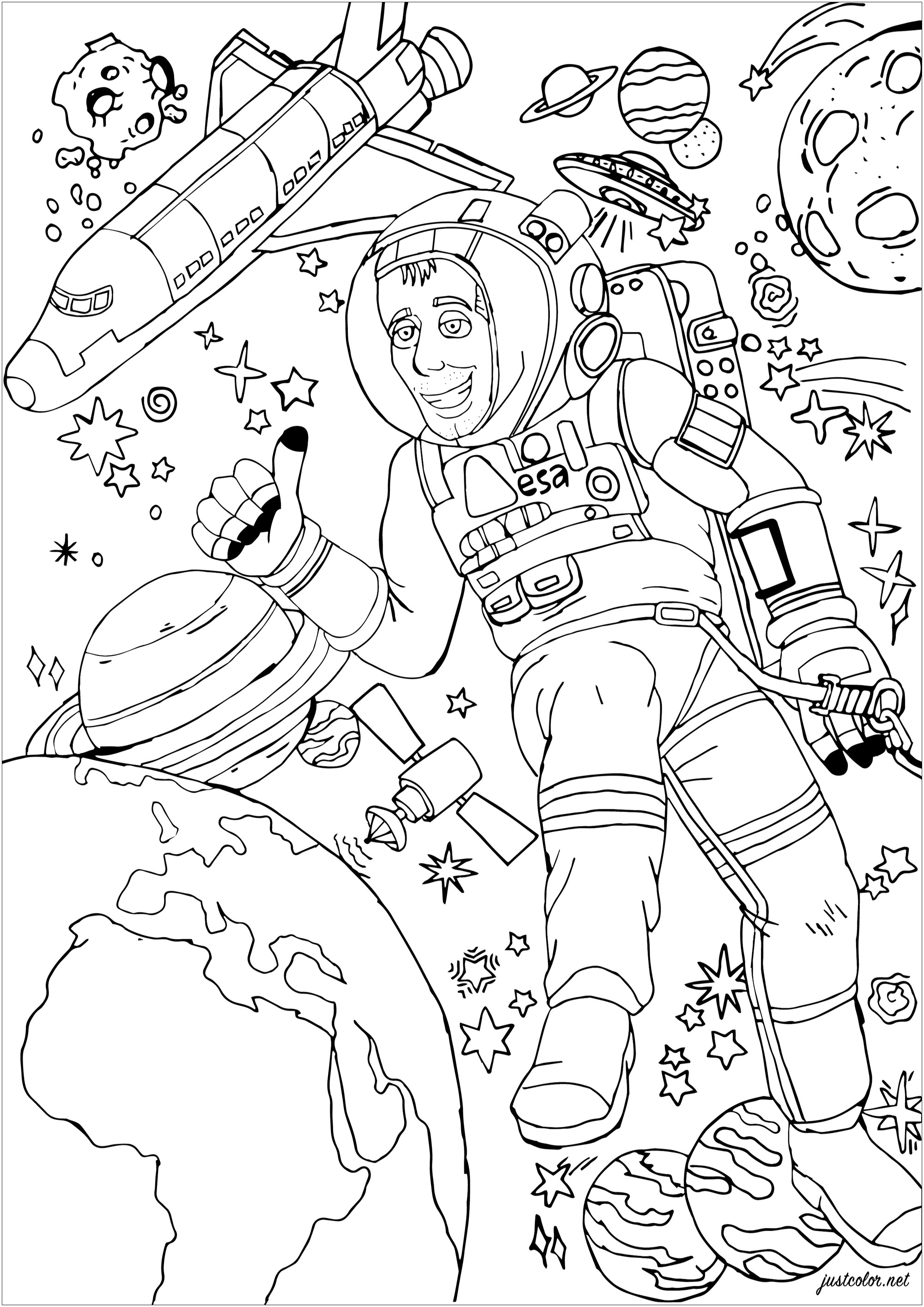 130 Astronaut Coloring Pages for Space Exploration 42