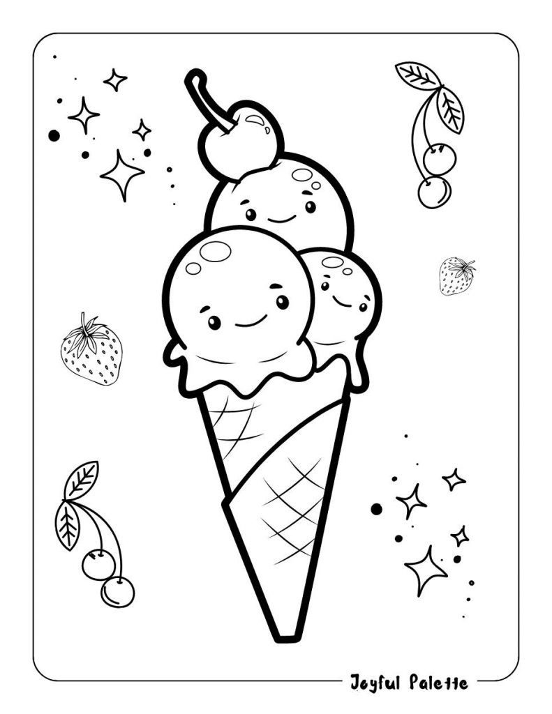 130 Ice Cream Coloring Pages Free Printable 103