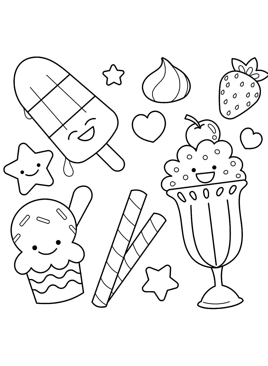 130 Ice Cream Coloring Pages Free Printable 104