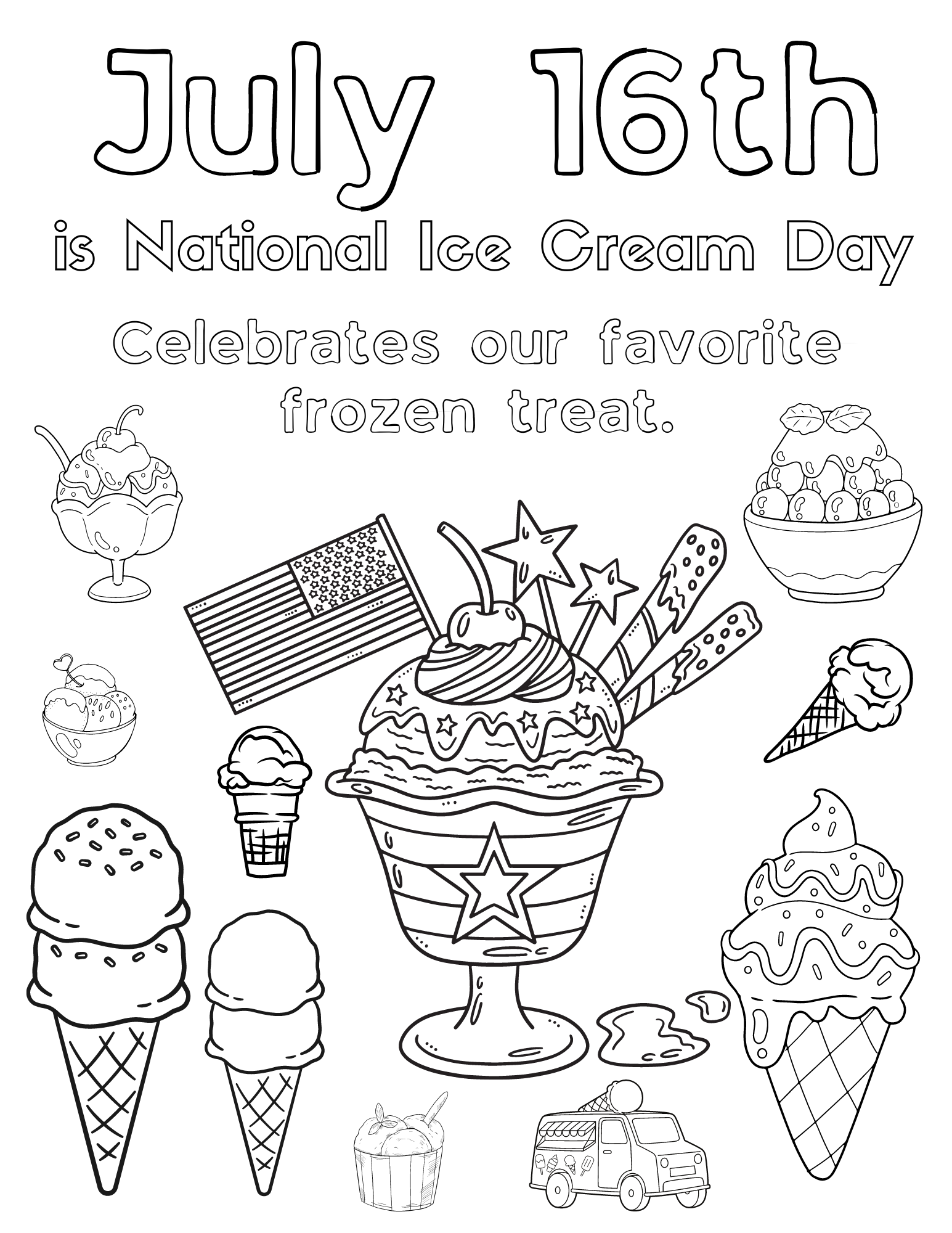 130 Ice Cream Coloring Pages Free Printable 126