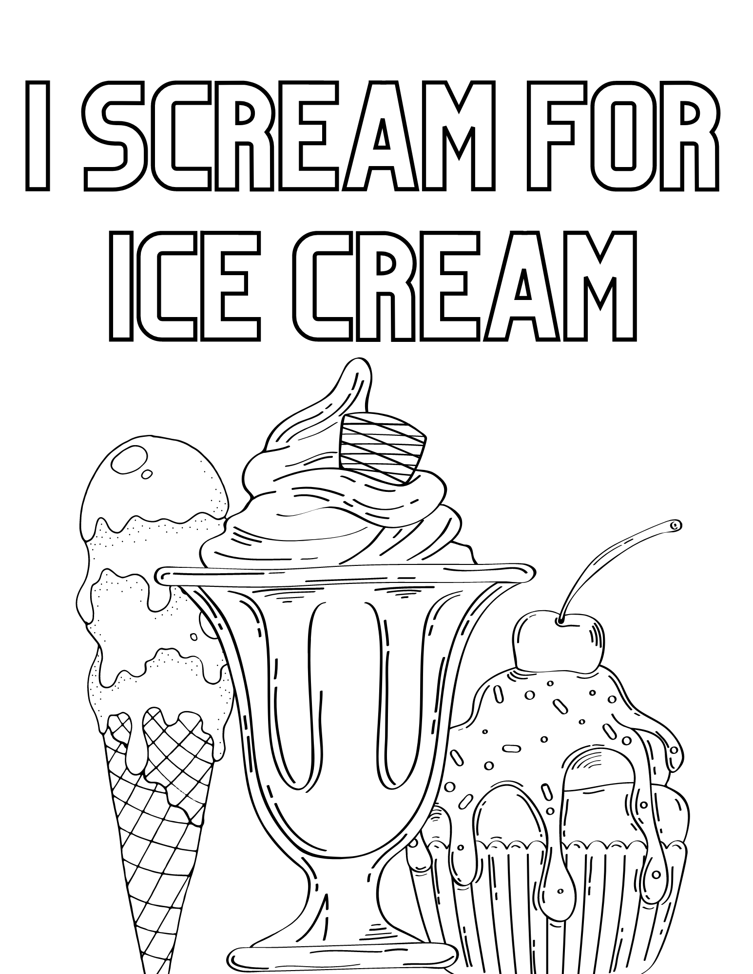 130 Ice Cream Coloring Pages Free Printable 6