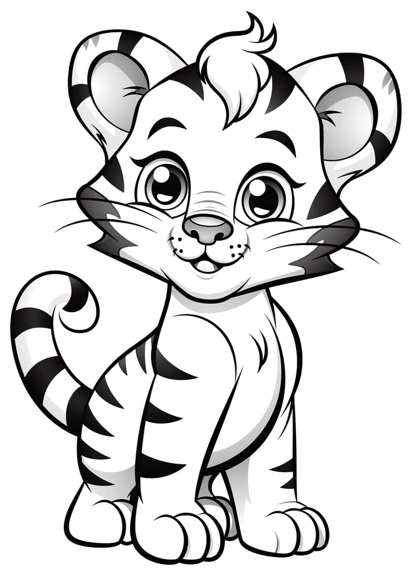 130+ Tiger Coloring Page Designs 125