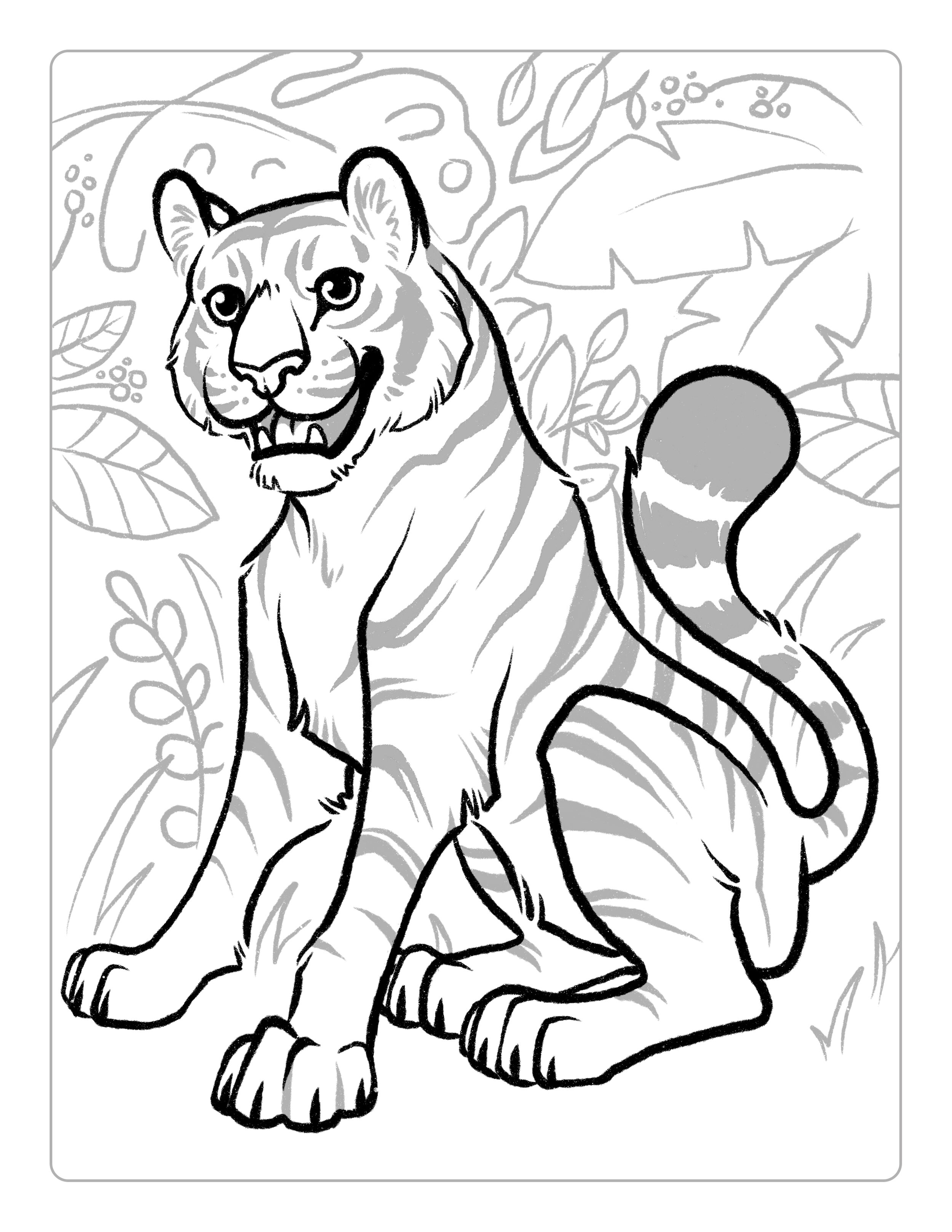 130+ Tiger Coloring Page Designs 130