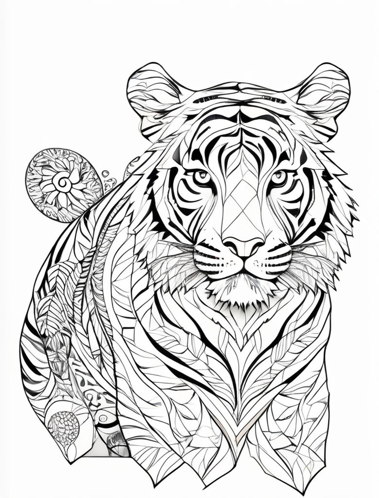 130+ Tiger Coloring Page Designs 19