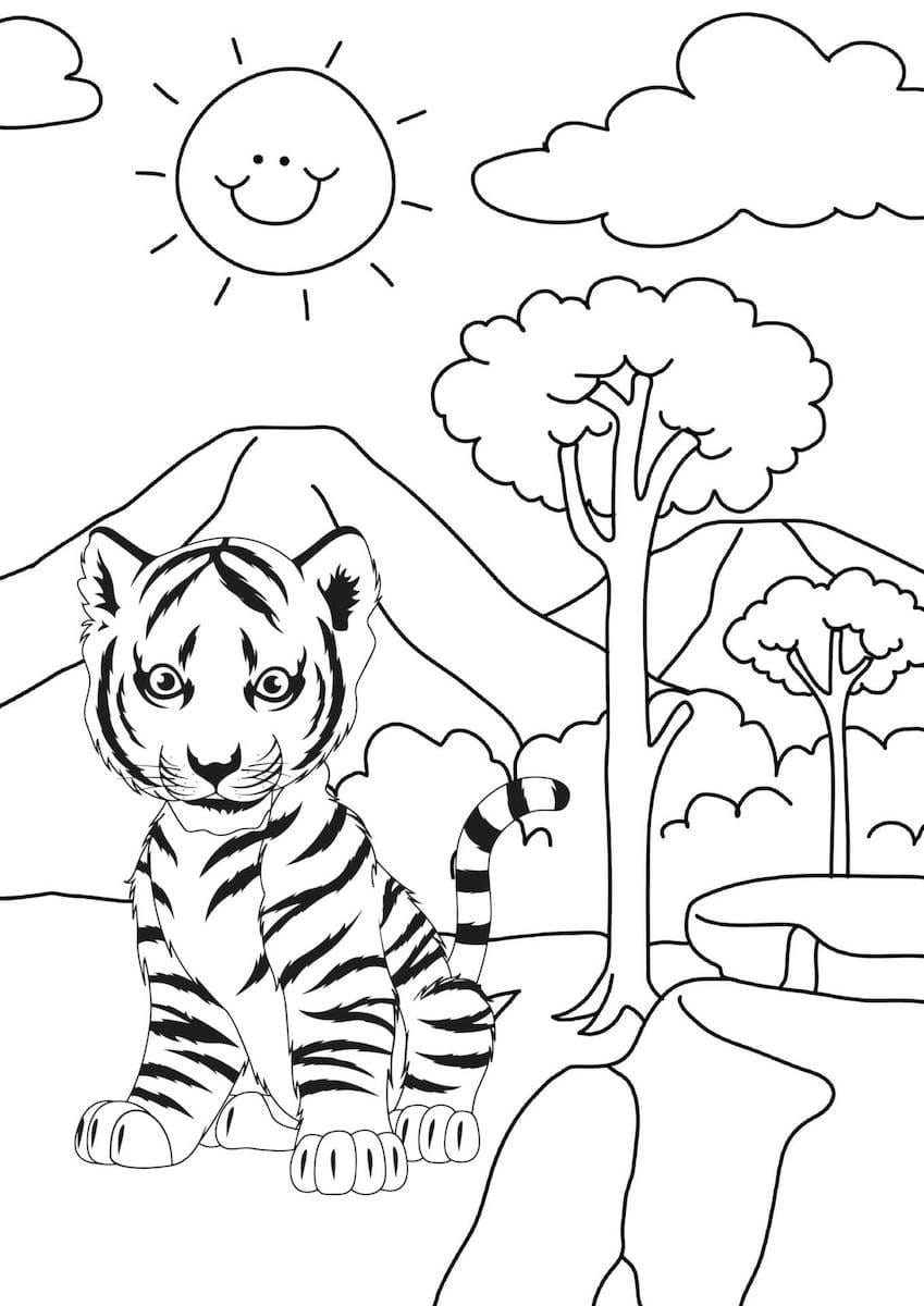 130+ Tiger Coloring Page Designs 32