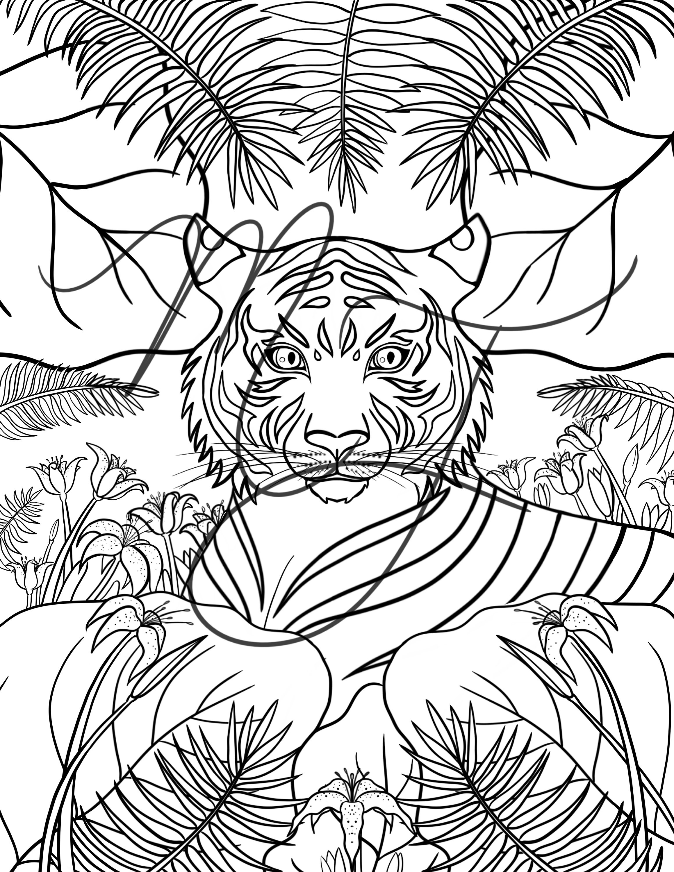 130+ Tiger Coloring Page Designs 36