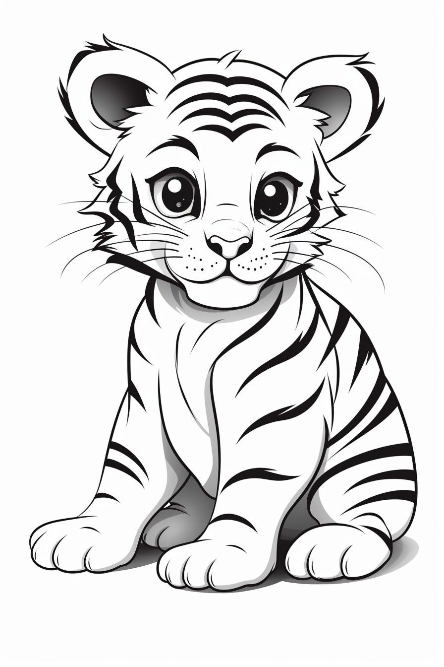 130+ Tiger Coloring Page Designs 39