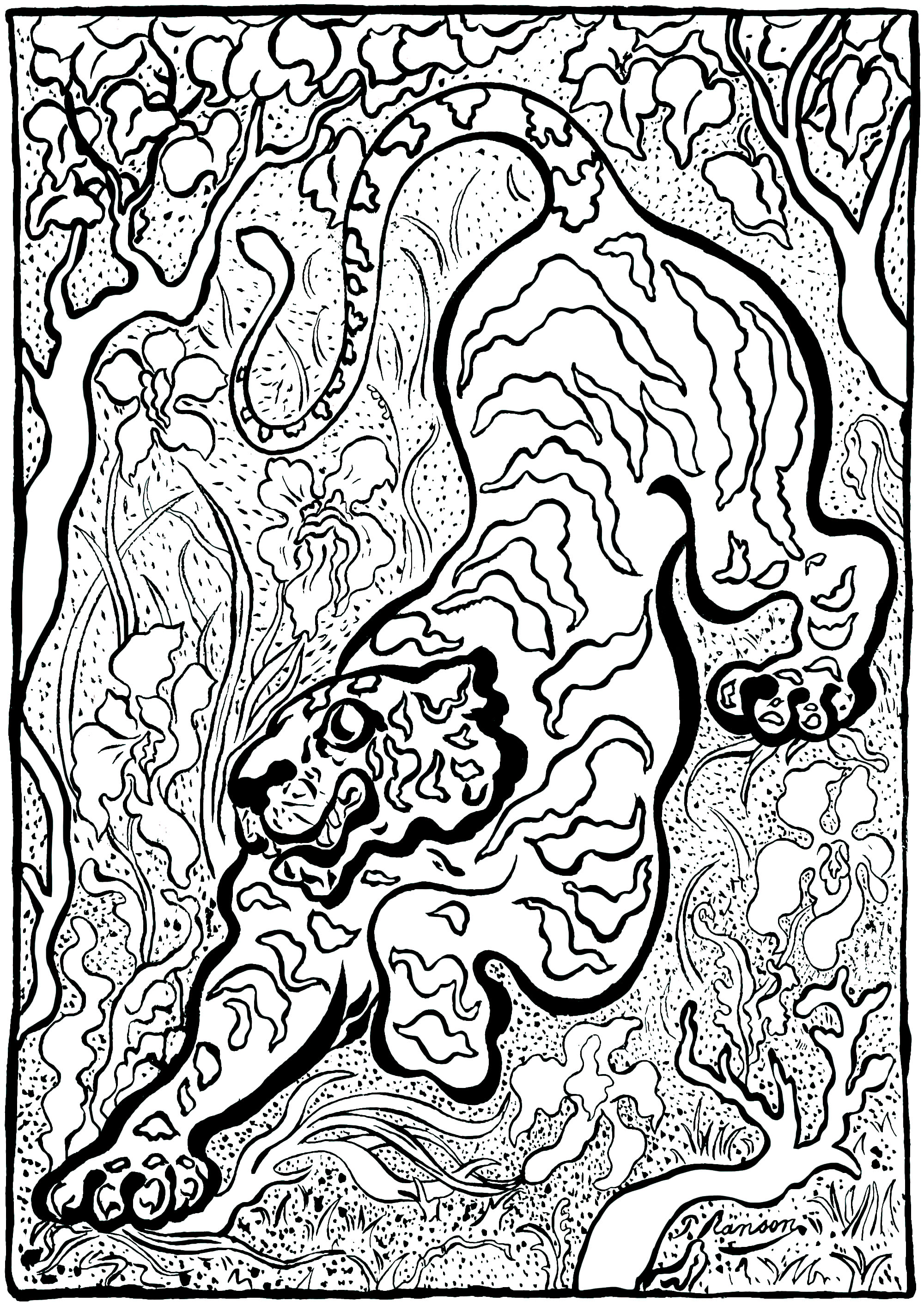 130+ Tiger Coloring Page Designs 70