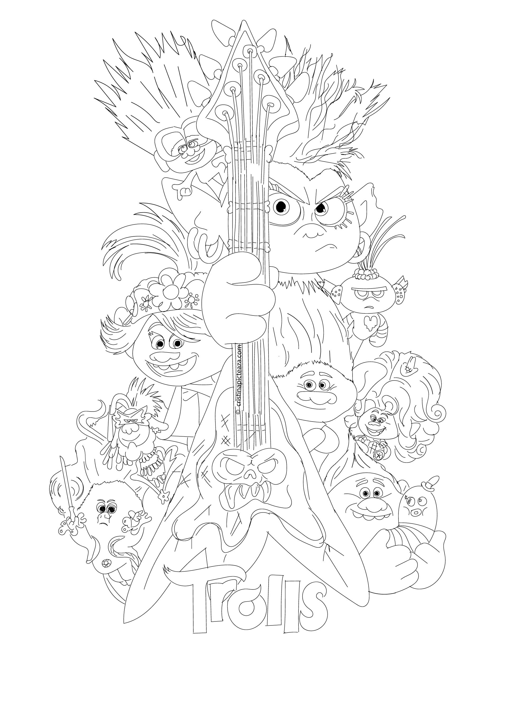 158 Trolls World Tour Coloring Pages King Trollex Printable 151