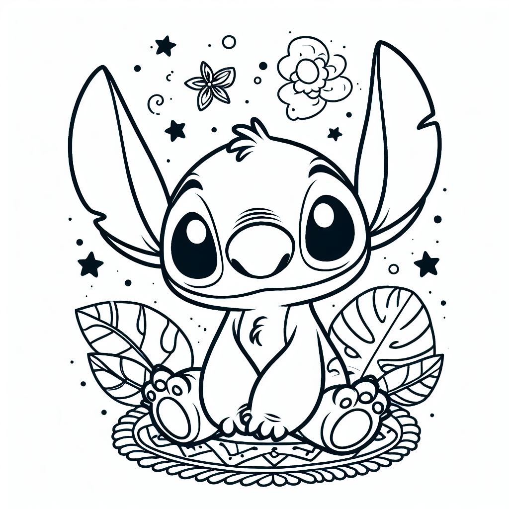 188+ Stitch Coloring Pages Free Printable 14