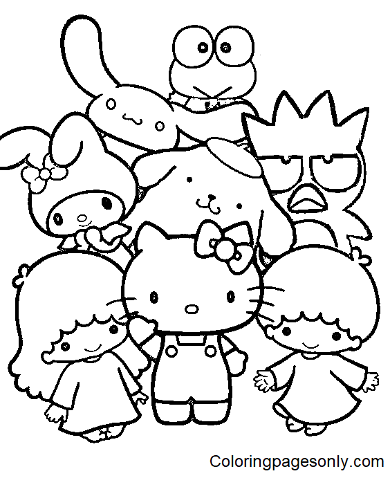 190+ Kawaii Sanrio Characters Coloring Pages Printable 15