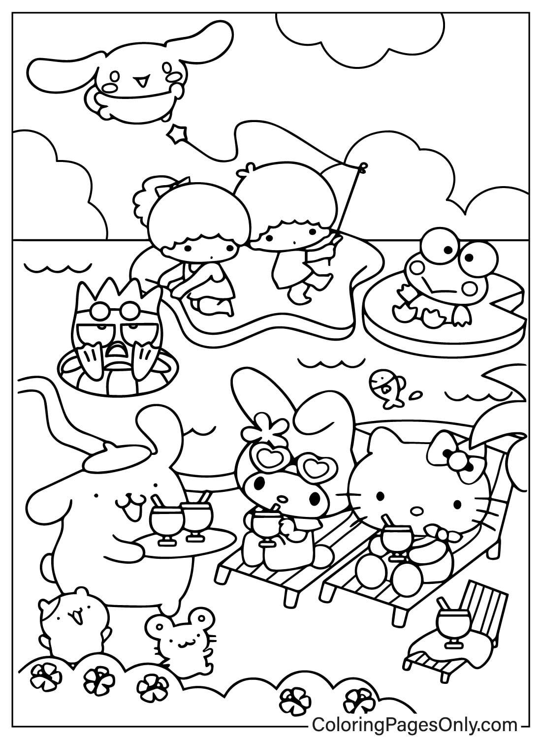 190+ Kawaii Sanrio Characters Coloring Pages Printable 162