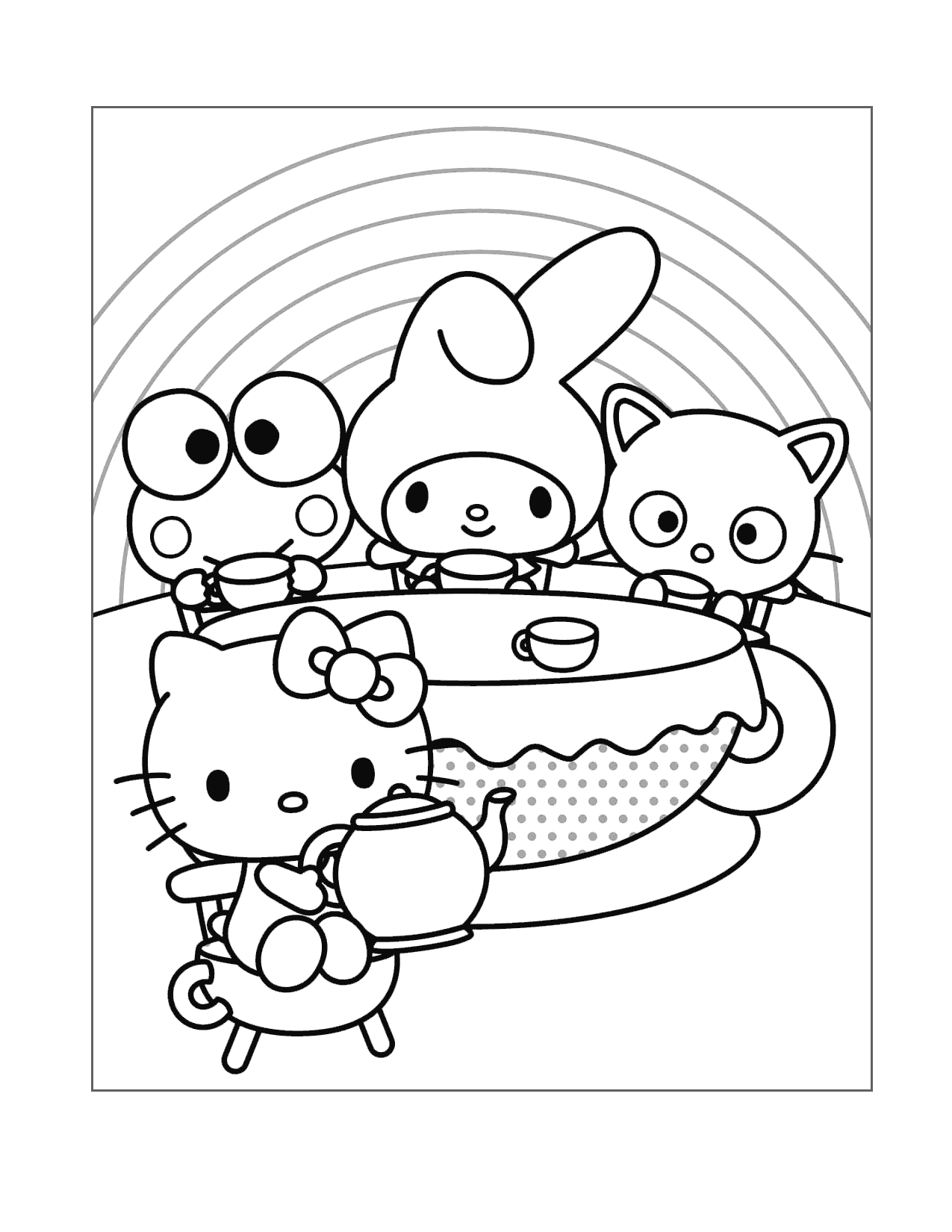 190+ Kawaii Sanrio Characters Coloring Pages Printable 170