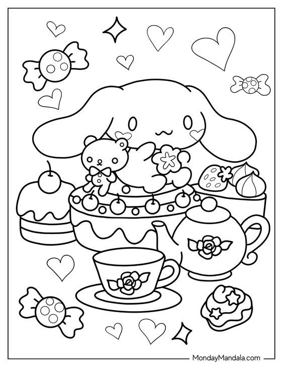 190+ Kawaii Sanrio Characters Coloring Pages Printable 18