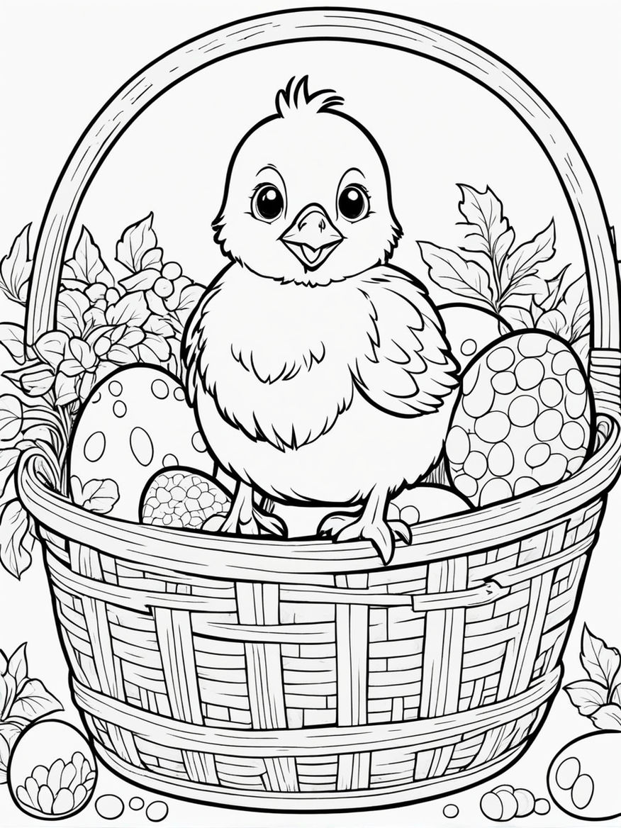 192+ Chicken Easter Coloring Pages Printable 104