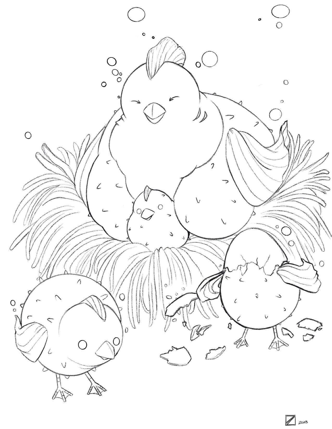 192+ Chicken Easter Coloring Pages Printable 121