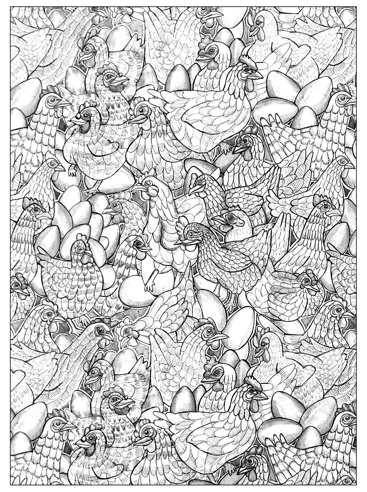 192+ Chicken Easter Coloring Pages Printable 128