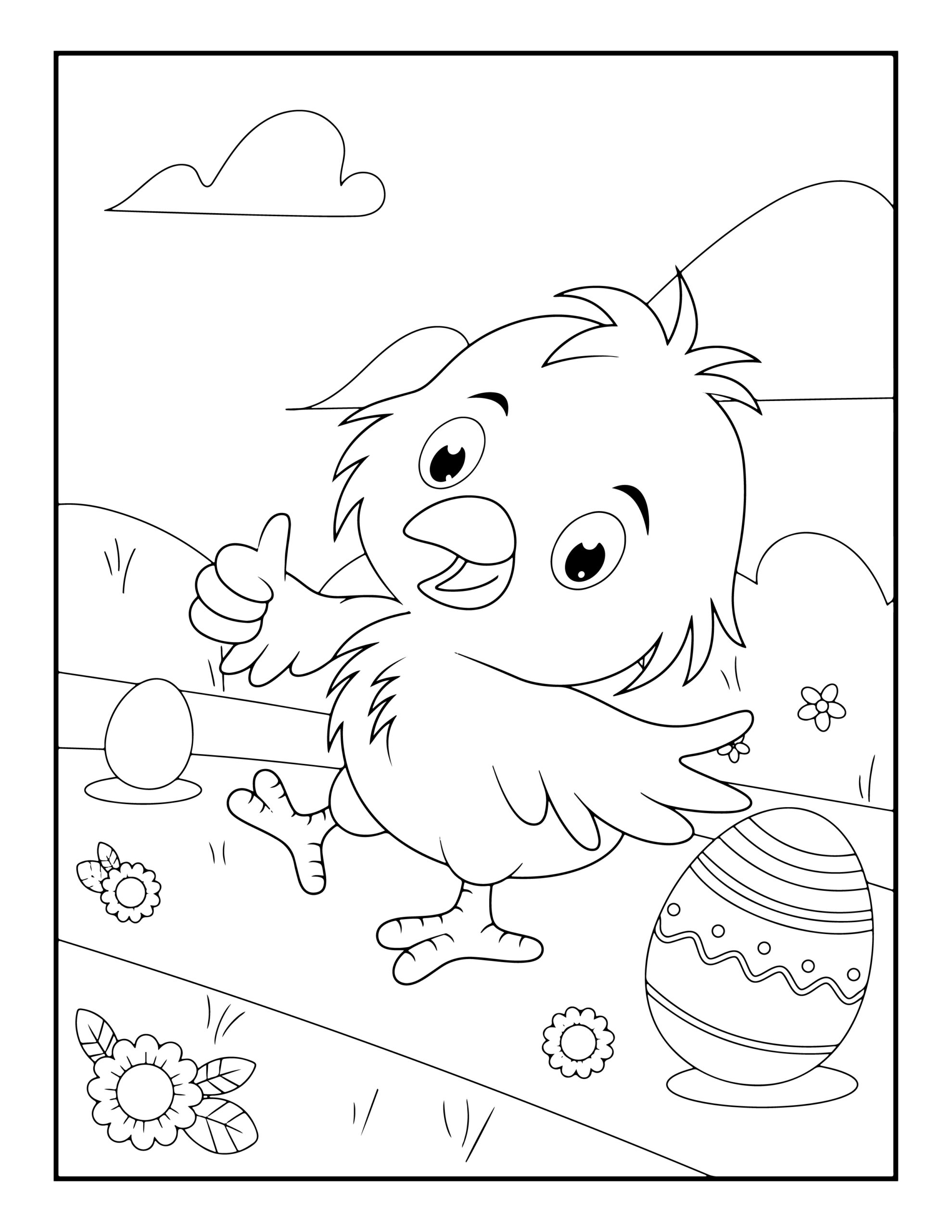 192+ Chicken Easter Coloring Pages Printable 15