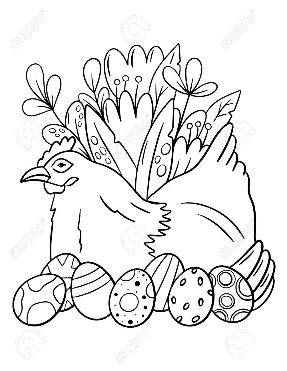 192+ Chicken Easter Coloring Pages Printable 178