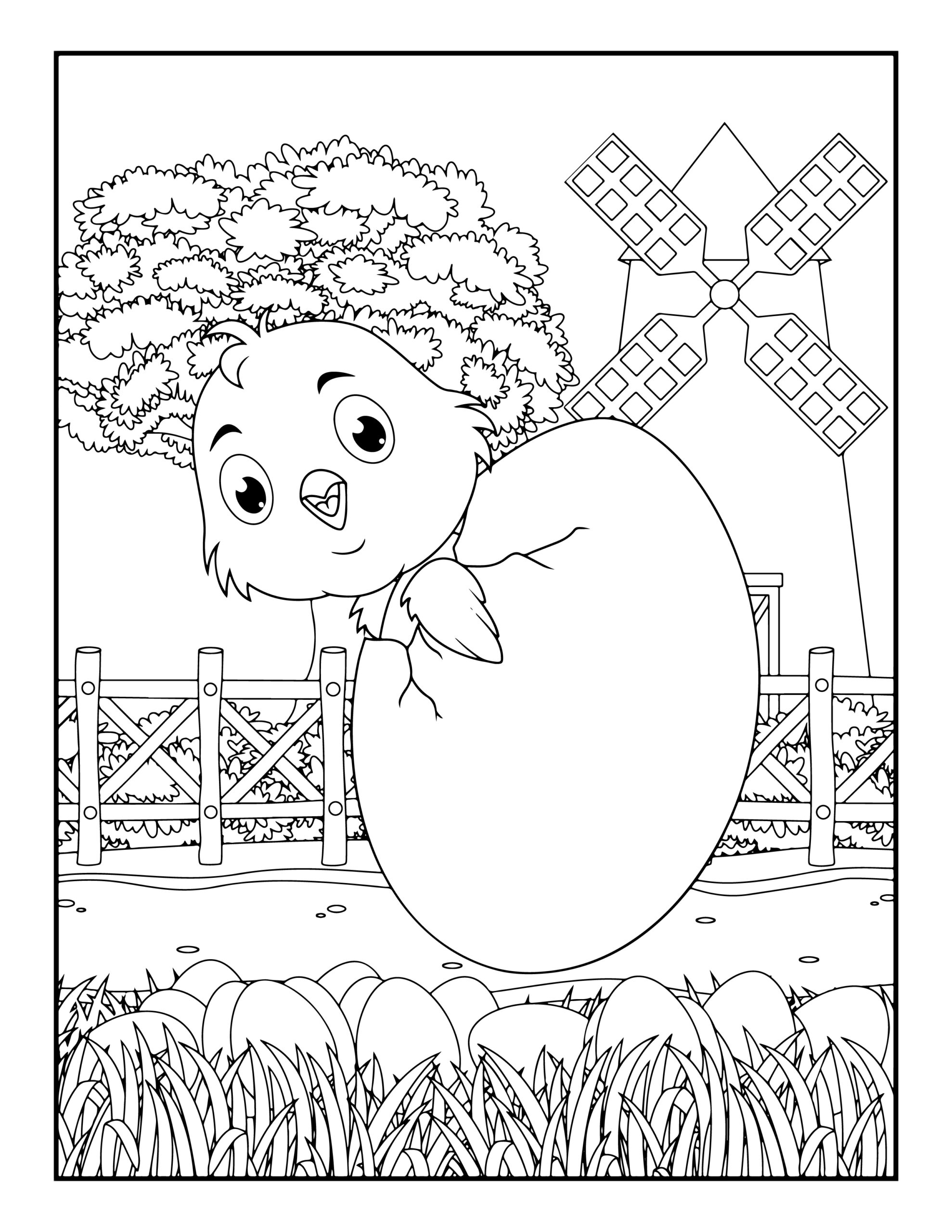 192+ Chicken Easter Coloring Pages Printable 191